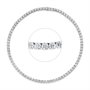 Tenniscollier 4er-Krappe 18kt Weißgold Premium Edition, 108 GIA's mit 21,99ct Diamanten