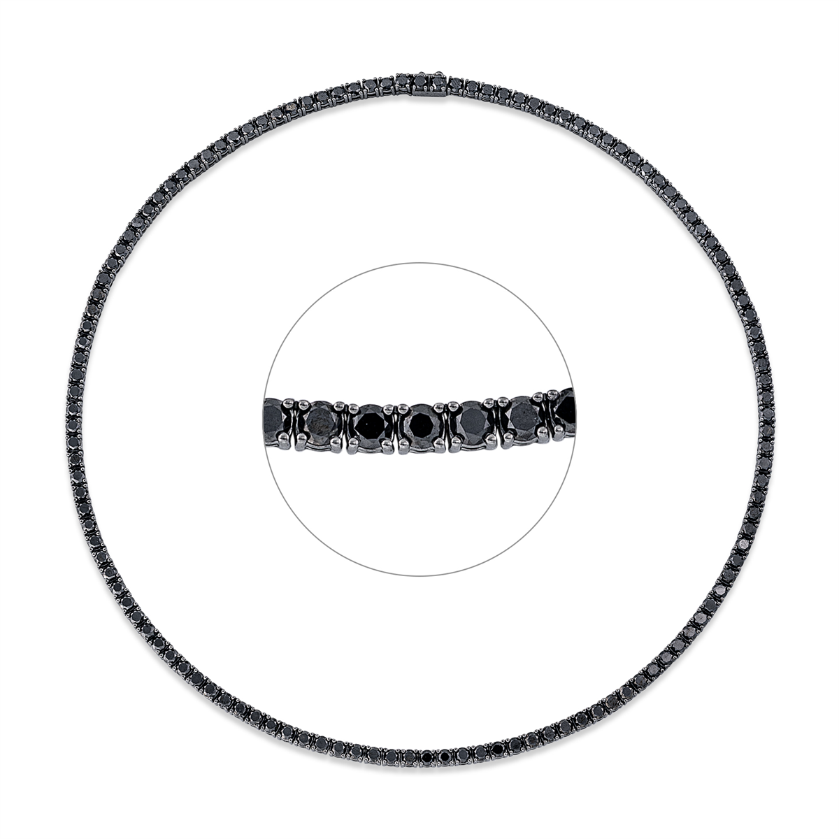 Tennisarmband 4er-Krappe 18kt Weißgold Fassung teils schwarz rhodinie mit 16,00ct Diamanten