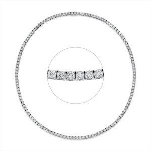 Tenniscollier  18kt Weißgold mit 12,80ct Diamanten