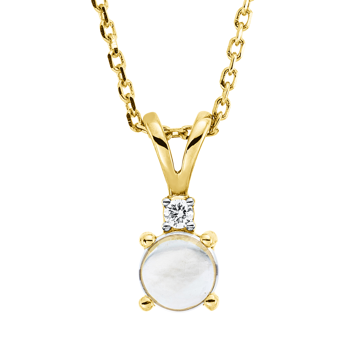 Collier 4er-Krappe 18 kt GG, Fassung rhodiniert, ZÖ 42 cm