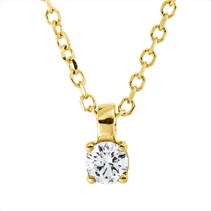 Solitaire Collier 4er-Krappe 18kt Gelbgold mit ZÖ 42 cm mit 0,09ct Diamanten
