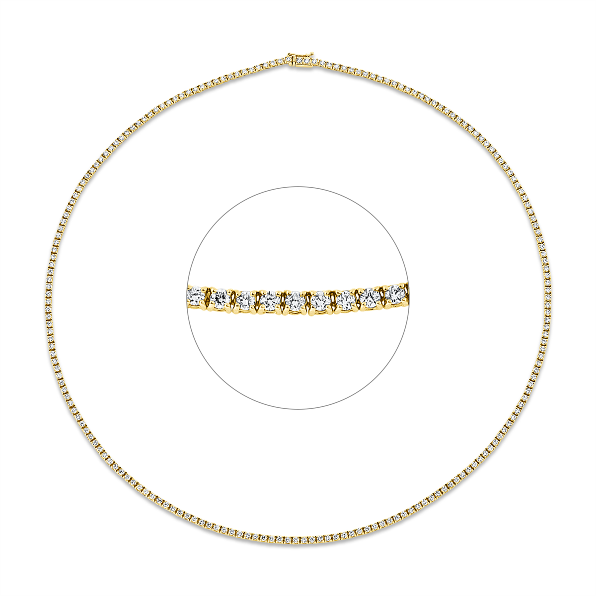 Tenniscollier  18kt Gelbgold mit 6,00ct Diamanten