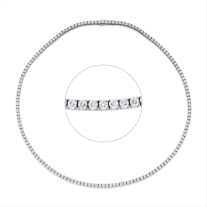 Tenniscollier 4er-Krappe 18kt Weißgold mit 9,10ct Diamanten