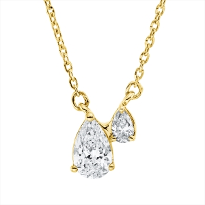Collier  18kt Gelbgold mit ZÖ 40 cm + 43 cm mit 0,37ct Diamanten