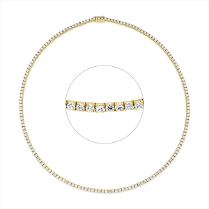 Tenniscollier  18kt Gelbgold mit 6,32ct Diamanten