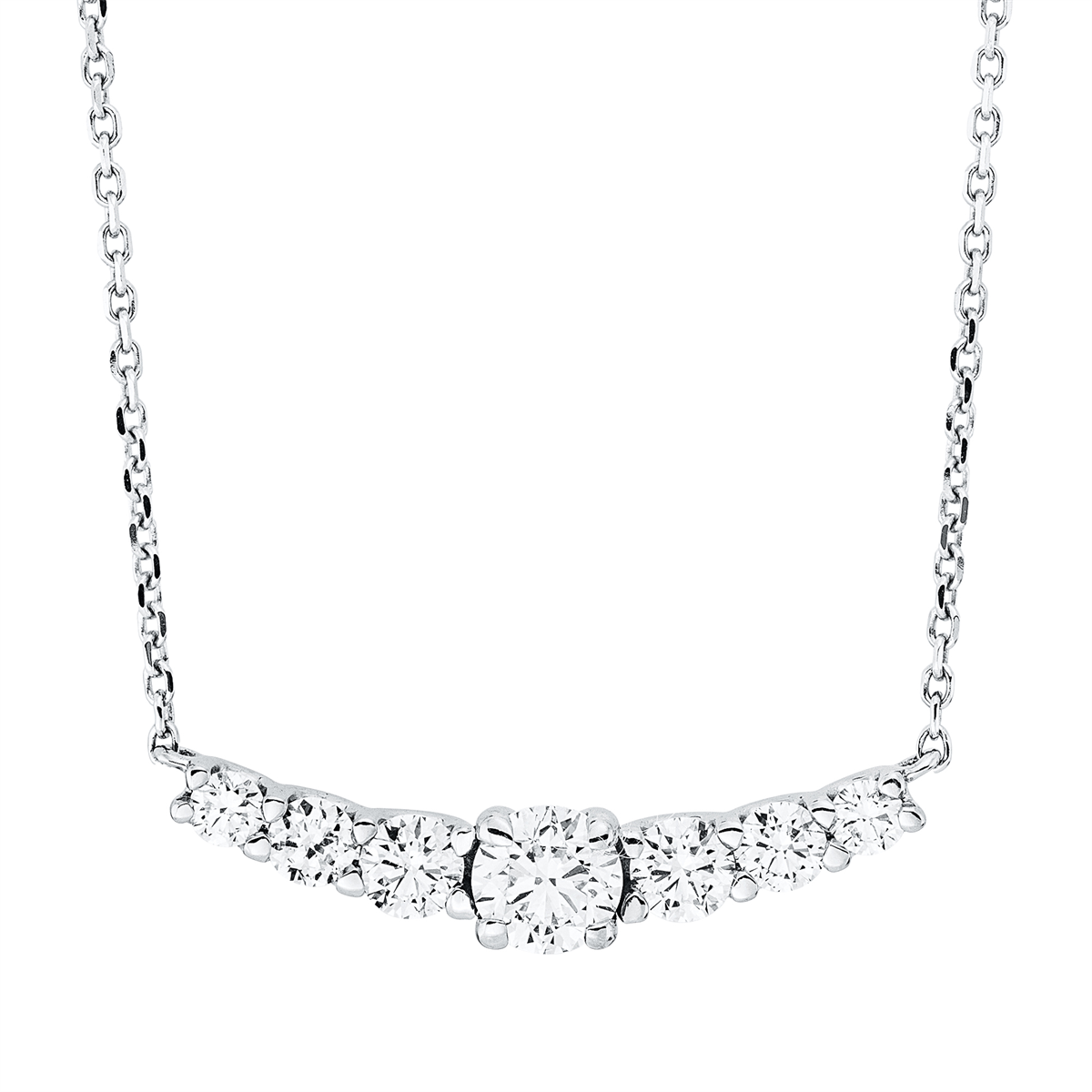 Collier 18 kt WG, mit ZÖ 40,6 cm