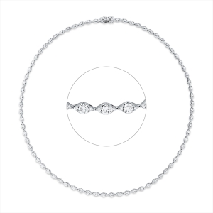 Tenniscollier  18kt Weißgold mit 4,88ct Diamanten