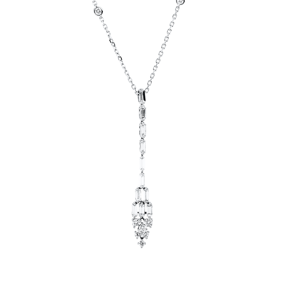 Collier 18 kt WG, mit ZÖ 40 cm