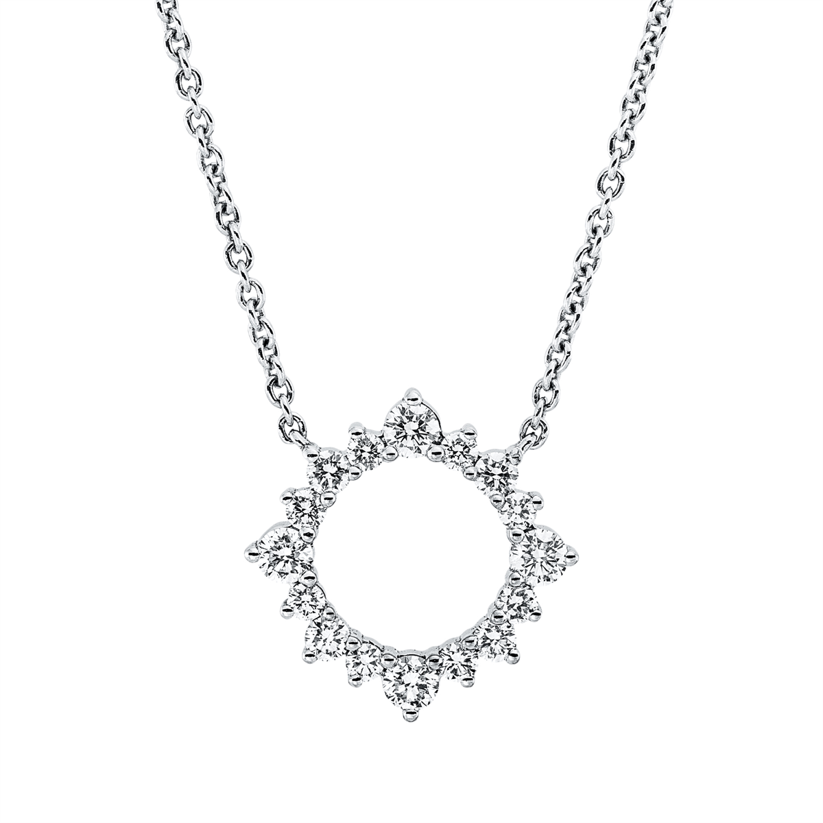 Collier 18 kt WG, mit ZÖ 40 cm