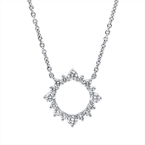 Collier 18 kt WG, mit ZÖ 40 cm