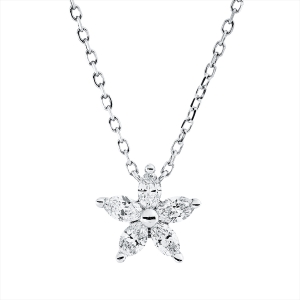 Collier 18 kt WG Stern, mit ZÖ 40 cm