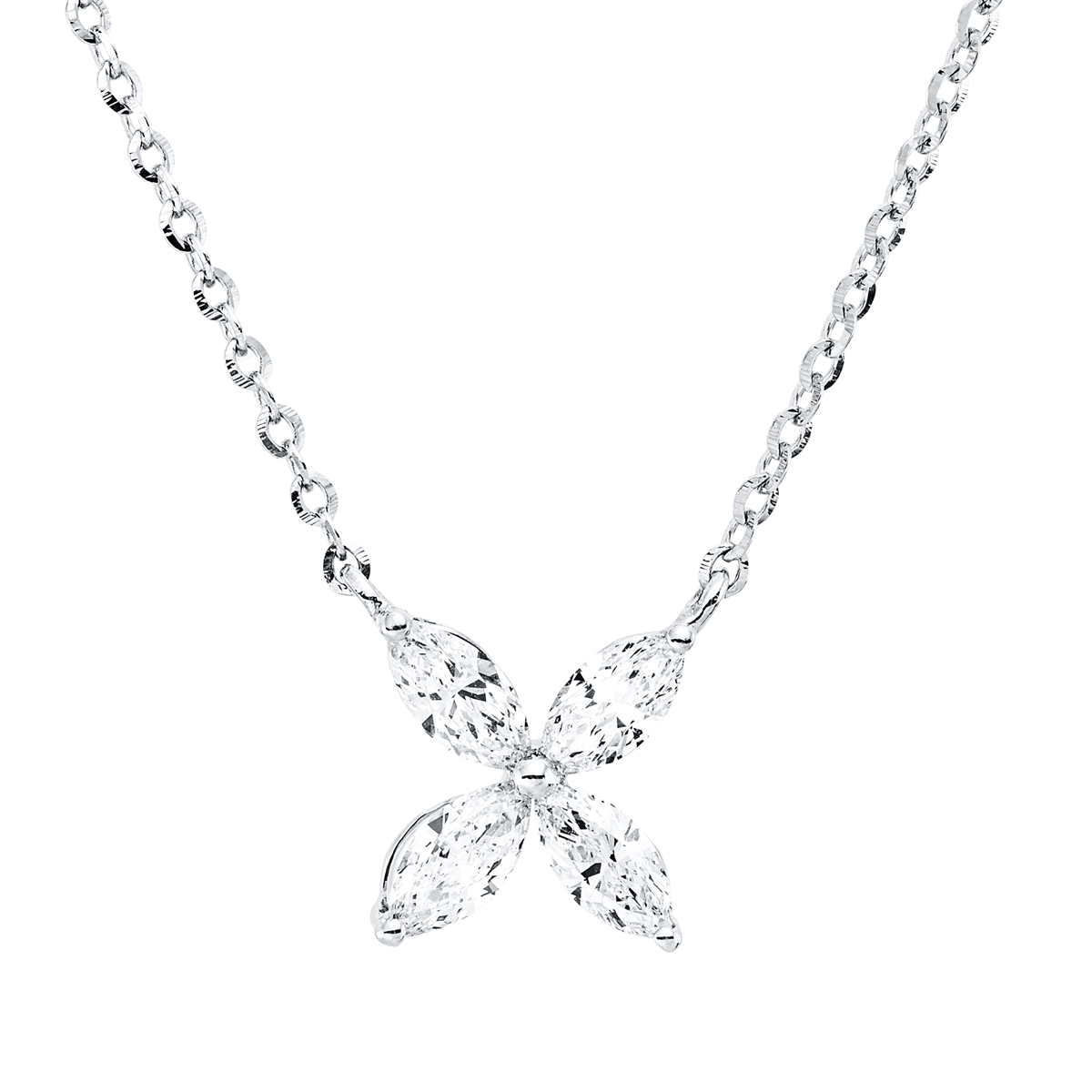 Collier 18 kt WG, mit ZÖ 40,6 cm