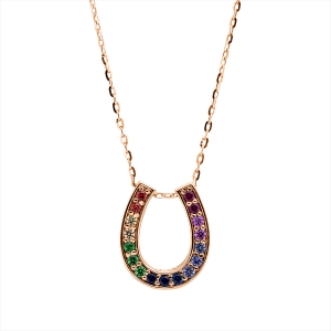 Collier 18 kt RG, mit ZÖ 40,6cm + 43,2 cm