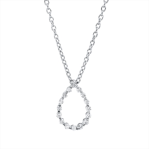 Collier 18 kt WG Tropfen, mit ZÖ 42 cm