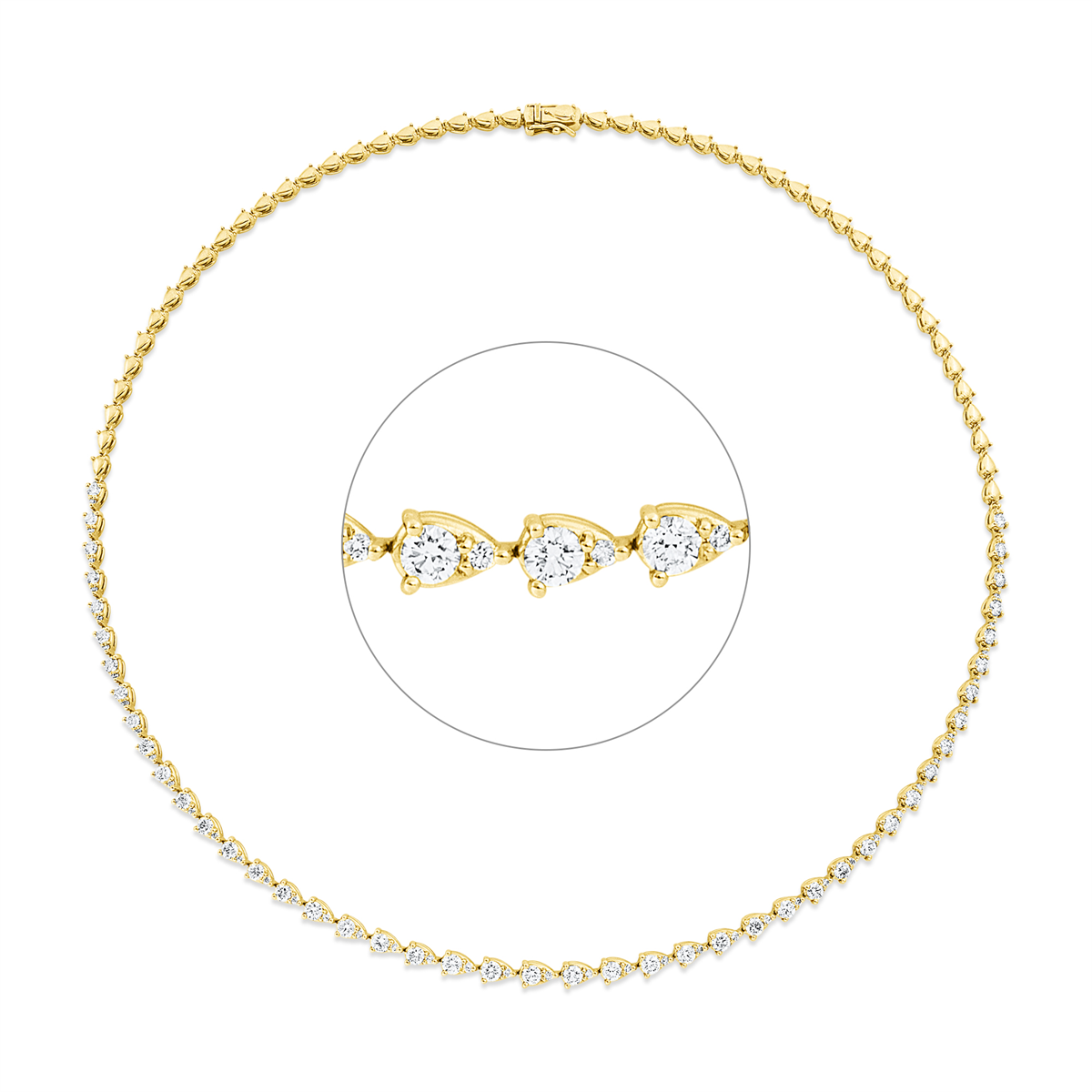 Tennisarmband  18kt Gelbgold mit 3,76ct Diamanten