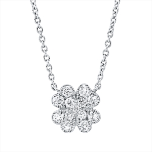 Collier 18 kt WG, mit ZÖ 40 cm + 43 cm