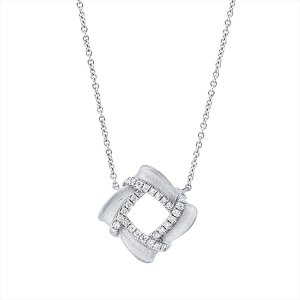 Collier 18 kt WG, mit ZÖ 40 cm + 43 cm