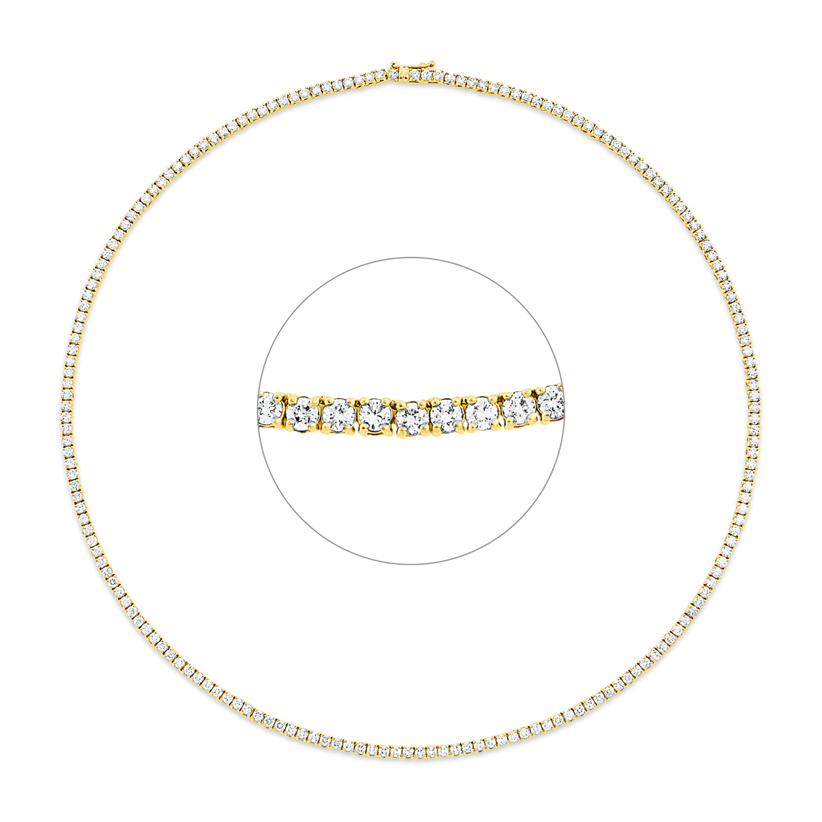 Tennisarmband 4er-Krappe 18kt Gelbgold mit 7,88ct Diamanten