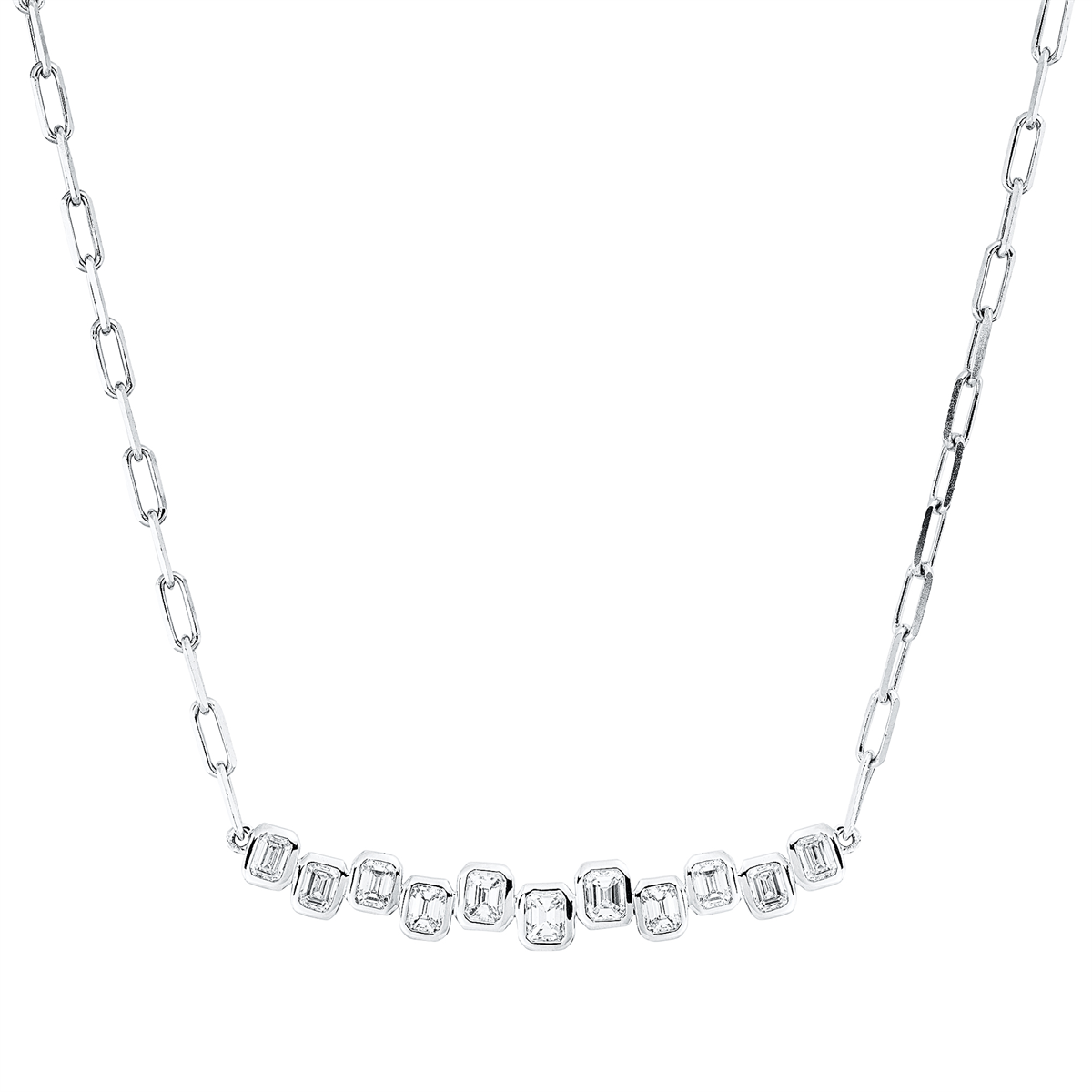 Collier 18 kt WG, mit ZÖ 40 cm + 43 cm