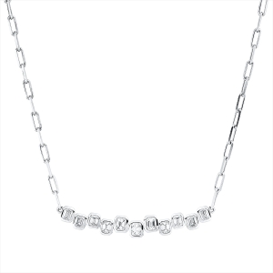 Collier 18 kt WG, mit ZÖ 40 cm + 43 cm