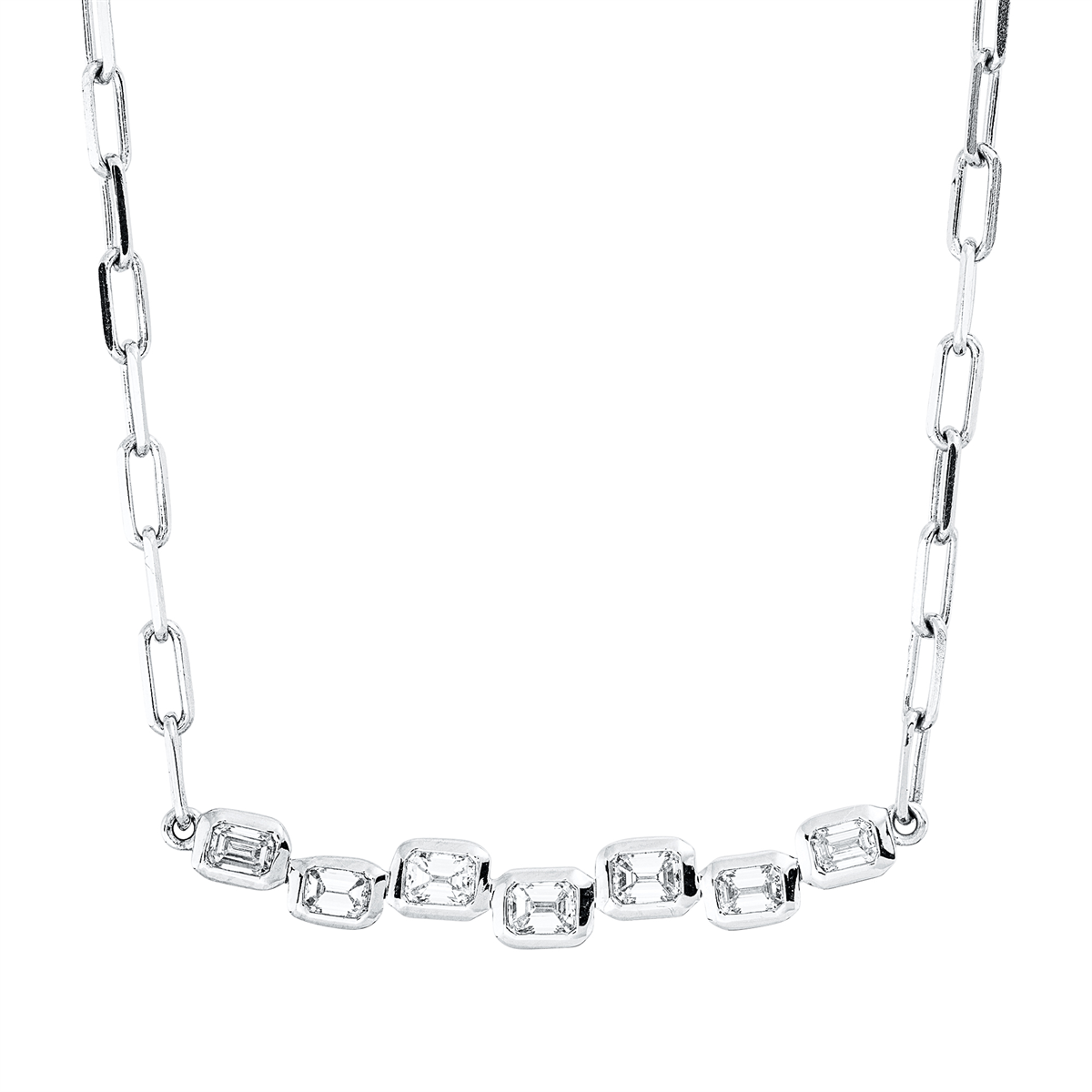 Collier 18 kt WG, mit ZÖ 40 cm + 43 cm