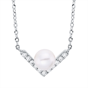 Collier  18kt Weißgold mit ZÖ 40 cm + 43 cm mit 0,08ct Diamanten