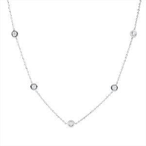 Collier 18 kt WG, mit ZÖ 40 cm + 43 cm