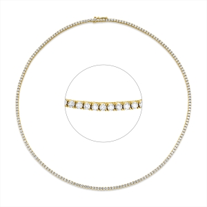 Tenniscollier 4er-Krappe 18kt Gelbgold Premium Edition mit 5,80ct Diamanten