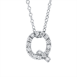 Collier 18 kt WG Q