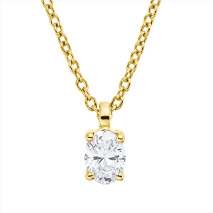 Solitaire Collier 4er-Krappe 18kt Gelbgold mit ZÖ 42 cm mit 0,19ct Diamanten