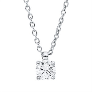Solitaire Collier 4er-Krappe 18kt Weißgold mit ZÖ 42 cm mit 0,20ct Diamanten