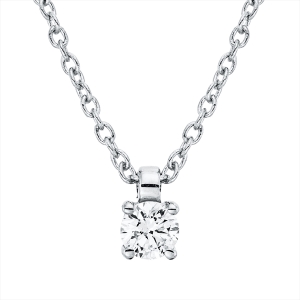 Solitaire Collier 4er-Krappe 18kt Gelbgold mit ZÖ 42 cm mit 0,10ct Diamanten