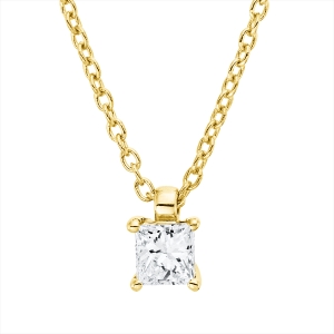 Solitaire Collier 4er-Krappe 18kt Gelbgold mit ZÖ 42 cm mit 0,16ct Diamanten