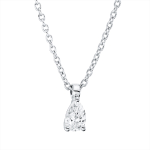 Solitaire Collier 3er-Krappe 18kt Weißgold mit ZÖ 42 cm mit 0,14ct Diamanten