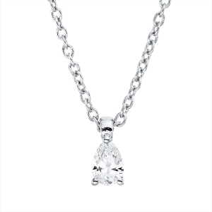 Solitaire Collier 3er-Krappe 18kt Weißgold mit ZÖ 42 cm mit 0,10ct Diamanten