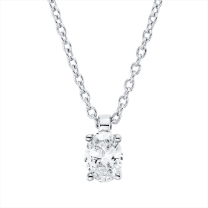 Solitaire Collier 4er-Krappe 18kt Weißgold mit ZÖ 42 cm mit 0,20ct Diamanten