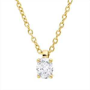 Solitaire Collier 4er-Krappe 18kt Gelbgold mit ZÖ 42 cm mit 0,17ct Diamanten