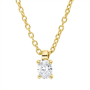 Solitaire Collier 4er-Krappe 18kt Gelbgold mit ZÖ 42 cm mit 0,10ct Diamanten