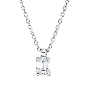 Solitaire Collier 4er-Krappe 18kt Weißgold mit ZÖ 42 cm mit 0,27ct Diamanten