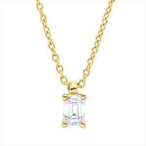 Solitaire Collier 4er-Krappe 18kt Gelbgold mit ZÖ 42 cm mit 0,20ct Diamanten