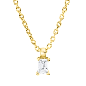 Solitaire Collier 4er-Krappe 18kt Gelbgold mit ZÖ 42 cm mit 0,09ct Diamanten