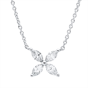 Collier 18 kt WG, mit ZÖ 40,6 cm + 43,2 cm