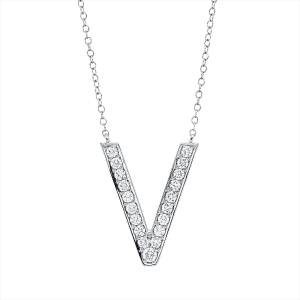 Collier 18 kt WG V, mit ZÖ 38 cm + 40,6 cm