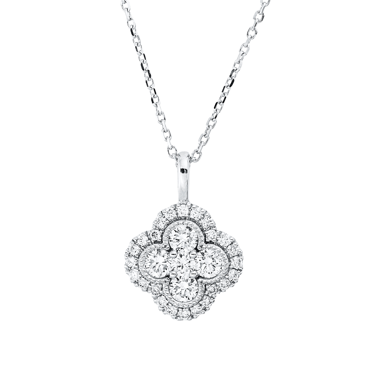 Collier 18 kt WG, mit ZÖ 40 cm