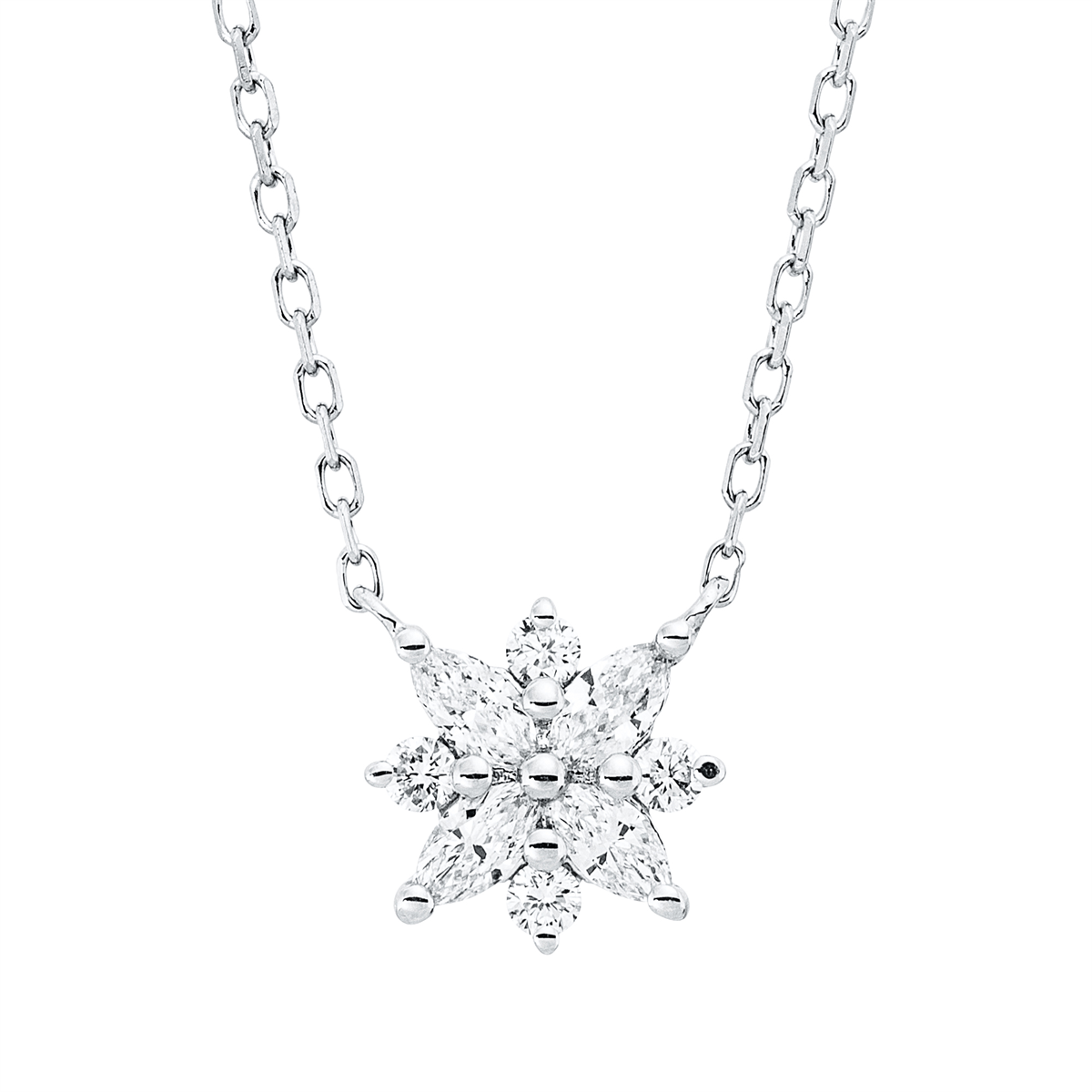 Collier 18 kt WG, mit ZÖ 40,6 cm