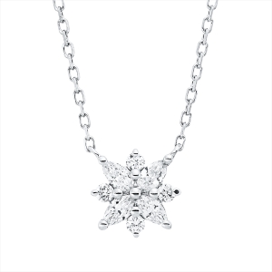 Collier 18 kt WG, mit ZÖ 40,6 cm