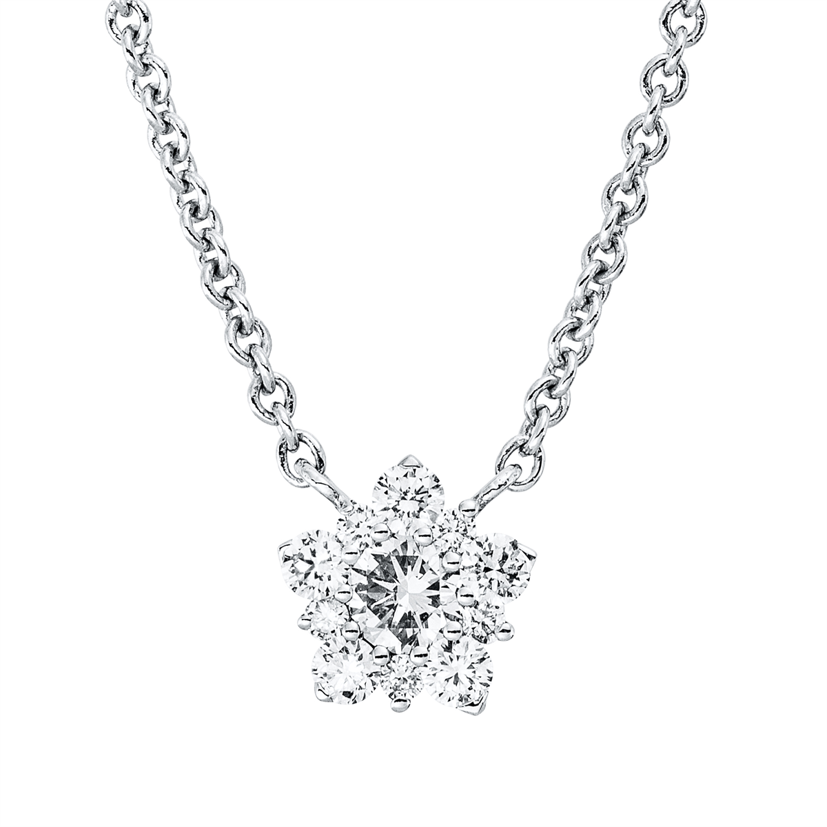 Collier 18 kt WG, mit ZÖ 40,6 cm