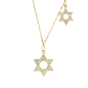 Collier 14 kt GG Davidstern, mit ZÖ 40,6 cm