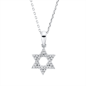 Collier 14 kt WG Davidstern, mit ZÖ 40,6 cm