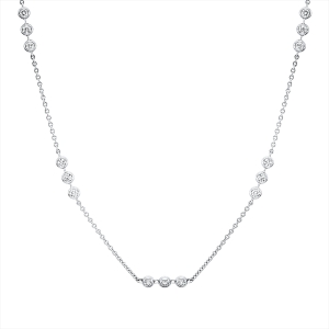 Collier 18 kt WG, mit ZÖ 38 cm + 40,6 cm